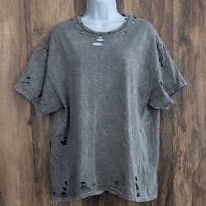 ColorTone Distressed Gray Cotton Short Sleeve Tee XL             -806C